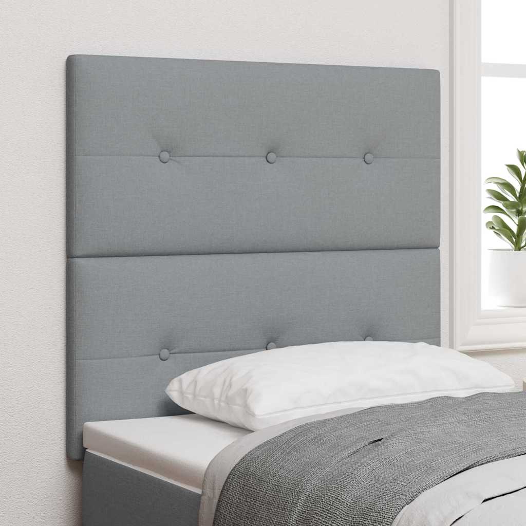 LED Headboard with LED Strip Lights Light grey 100 cm Fabric